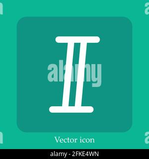 italic vector icon linear icon.Line with Editable stroke Stock Vector