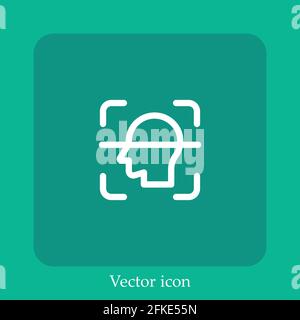 head vector icon linear icon.Line with Editable stroke Stock Vector