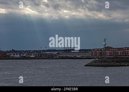 Hartlepool Headland looking towards West Hartlepool , County Durham , UK Stock Photo