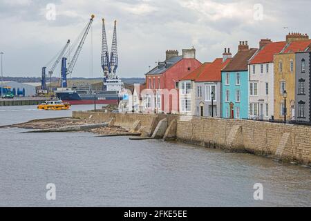 Headland and Hartlepool harbour in  County Durham, UK Stock Photo