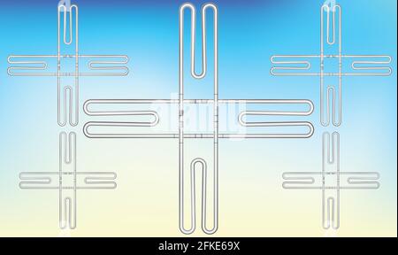 different type of pipe art on abstract background Stock Vector
