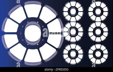Various circle design on abstract blue background Stock Vector