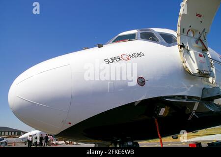 Engine Hush kit for Super Q MD 80 airliner jet plane at the Farnborough ...