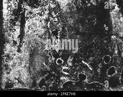 Distressed overlay texture of rusted peeled metal. grunge background. abstract halftone vector illustration Stock Vector