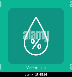 humidity vector icon linear icon.Line with Editable stroke Stock Vector