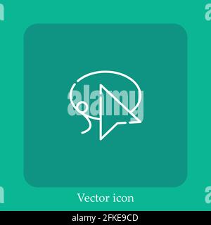 lasso vector icon linear icon.Line with Editable stroke Stock Vector