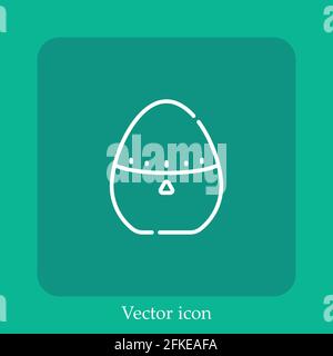 kitchen timer vector icon linear icon.Line with Editable stroke Stock Vector