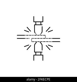 Spot welding olor line icon. Pictogram for web page, mobile app, promo. UI UX GUI design element. Editable stroke. Stock Vector