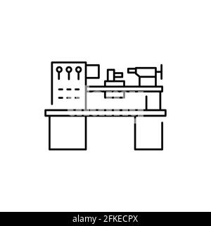 Lathe olor line icon. Pictogram for web page, mobile app, promo. UI UX GUI design element. Editable stroke. Stock Vector
