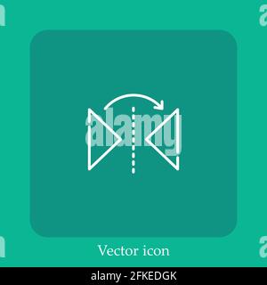 reflect vector icon linear icon.Line with Editable stroke Stock Vector