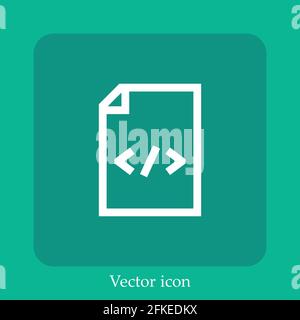 html file vector icon linear icon.Line with Editable stroke Stock Vector