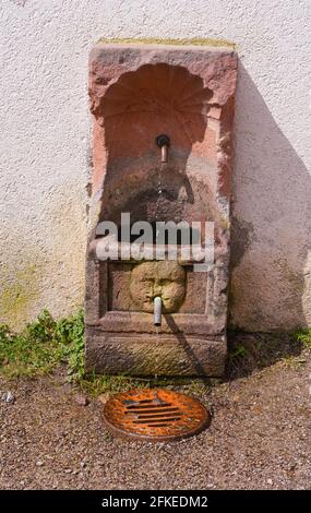 An old well at the All Saints Monastery ruins in the Black Forest . Baden Wuerttemberg, Germany, Europe Stock Photo