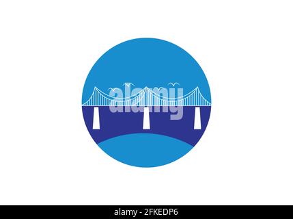 Bridge Logo icon vector illustration design Template Stock Vector