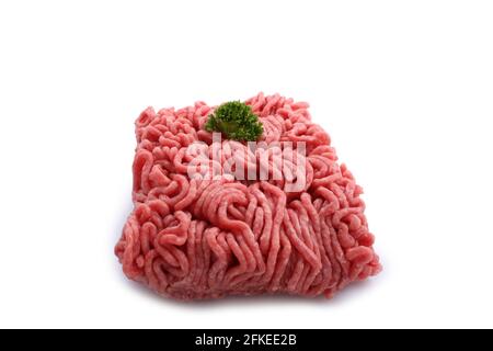 mince raw meat isolated on a white background Stock Photo