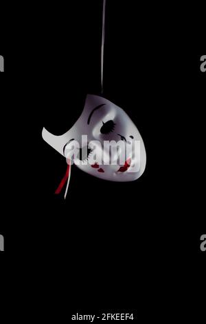 scary mask isolated on a black background Stock Photo