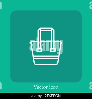 shopping bag vector icon linear icon.Line with Editable stroke Stock Vector
