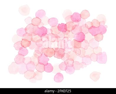 Watercolor polka dots pattern. Light pink round shapes abstract background. Bubbles isolated on white. Vector eps 10 Stock Photo