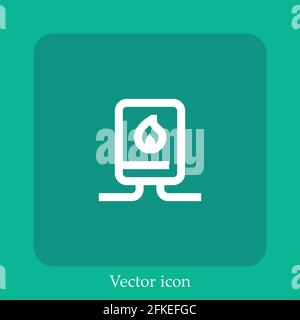 water heater vector icon linear icon.Line with Editable stroke Stock Vector