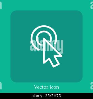 click vector icon linear icon.Line with Editable stroke Stock Vector