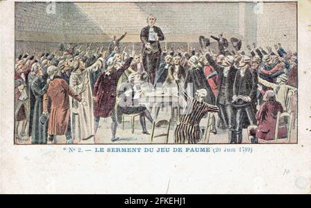 serment des députés dans la salle du Jeu de Paume le 20 juin 1789 Stock Photo