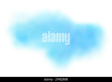 Watercolor blue cloud isolated on white background. Hand painted illustration. Vector eps 10 Stock Vector
