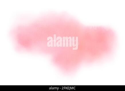 Watercolor pink cloud isolated on white background. Hand painted illustration. Vector eps 10 Stock Vector