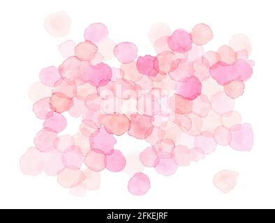 Watercolor polka dots pattern. Light pink round shapes abstract background. Bubbles isolated on white. Vector eps 10 Stock Vector