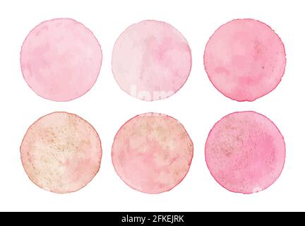 Watercolor circle elements for designs. Vector eps 10 Stock Vector