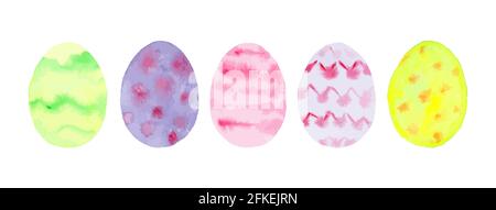 Watercolor easter eggs isolated over white background. Vector eps 10 Stock Vector