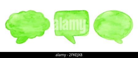 Watercolor speech bubbles isolated over white background. Vector eps 10 Stock Vector