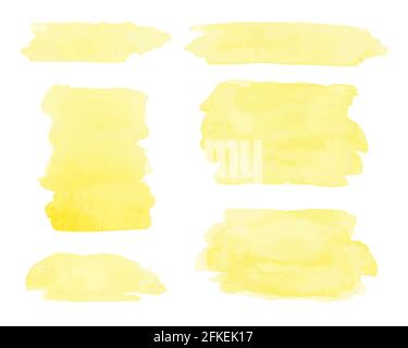 Watercolor yellow brush strokes. Vector eps 10 Stock Vector