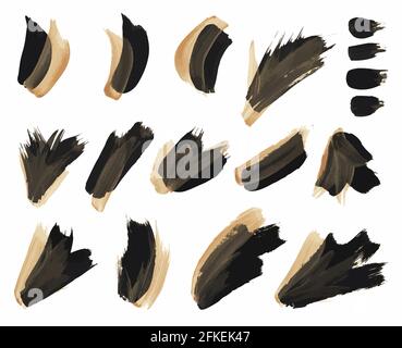 Watercolor brush strokes isolated on white background. Vector eps 10 Stock Vector