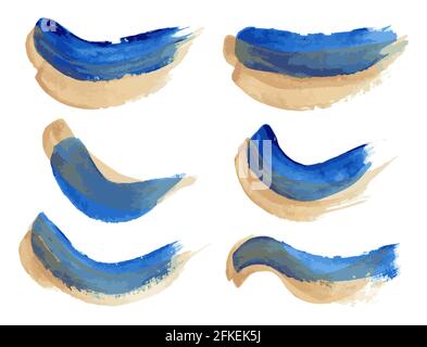 Set of watercolor brush stroke isolated on white background. Vector eps 10 Stock Vector