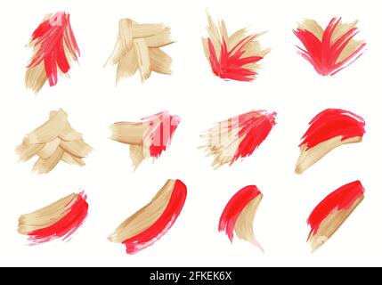 Watercolor brush strokes isolated on white background. Vector eps 10 Stock Vector