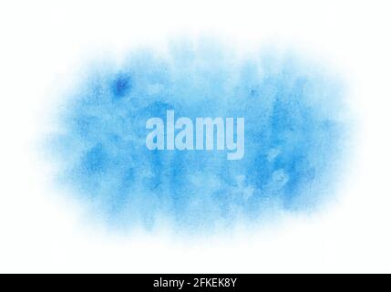 Vector watercolor blue stain isolated on white background. Eps 10 Stock Vector