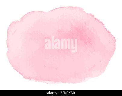 Pink watercolor vector stain isolated over white background. Hand drawn cloud for design. Eps 10 Stock Vector