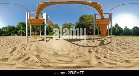 360 degree panoramic view of playground in Duesseldorf, NRW, Germany