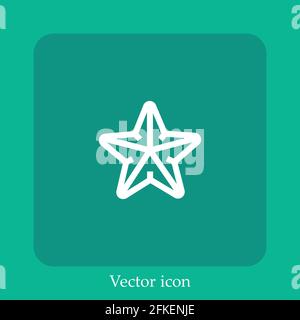 starfish vector icon linear icon.Line with Editable stroke Stock Vector