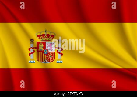Realistic Spain flag illustration. Spanish flag vector Stock Vector