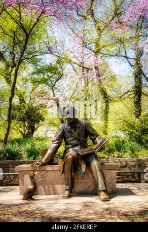 Hans Christian Andersen Statue, Central Park, NYC Stock Photo