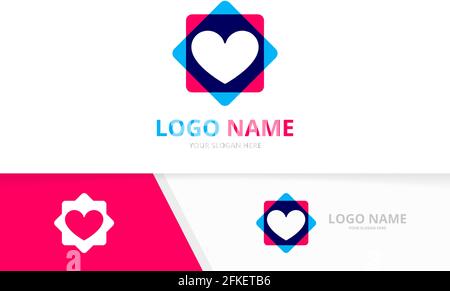 Heart logo combination. Commercial love logotype concept template Stock Vector
