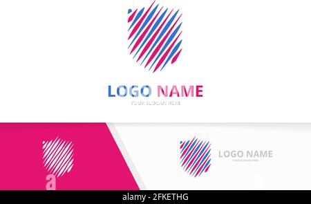 Creative shield logo design template. Unique security logotype concept. Stock Vector