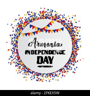 Armenia Independence Day banner. Armenian holiday celebrated on September 21. Vector template for typography poster, postcard, greeting card, flyer, e Stock Vector