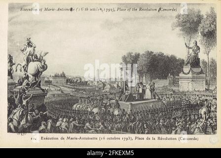 éxecution de Marie Antoinette place de la Concorde le 16 octobre 1793 Stock Photo