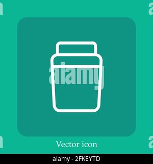 container vector icon linear icon.Line with Editable stroke Stock Vector