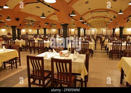 The restaurant in Pilsner Urquell Brewery (founded in 1842 is the birthplace of pale lager) in Czech Republic. Stock Photo