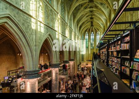 Interior view of  famous bookstore ' Book Store Dominicanen', former medieval church, in Maastricht, Netherlands Stock Photo