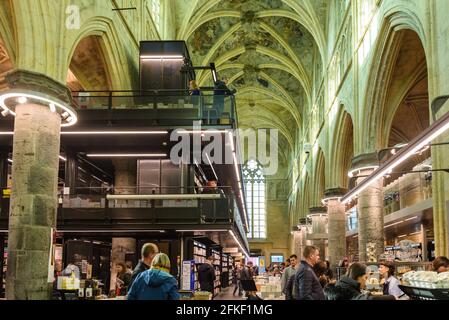 Interior view of  famous bookstore ' Book Store Dominicanen', former medieval church, in Maastricht, Netherlands Stock Photo