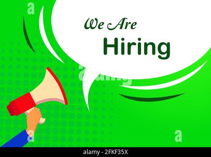 We are Hiring - flyer, poster advertisement for job seekers. Job post graphic for social media and websites. Stock Vector