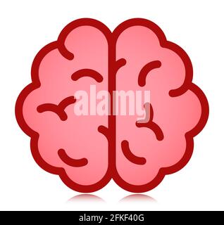 human brain flat icon vector image symbol Stock Vector